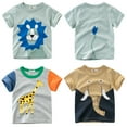 thumbnail image 4 of Kkkded Toddler Boys Cotton T-Shirts Summer Crewneck Pullover Bottoming Tops Kids Boys Short-Sleeved Tees Shirts for 2-7 Years, 4 of 9