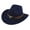 Navy, variant on Western Cowboy Hat with Adjustable Brim and Distinctive Cow Head Lacing for Outdoor Enthusiasts and Everyday Wear