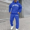 thumbnail image 5 of Aihuaihua Mens Graphic Sweatsuits Los Angeles Hoodies and Sweatpants 2 Piece Set Long Sleeve Track Suits Casual Workout Jogging Suits Blue XL, 5 of 5