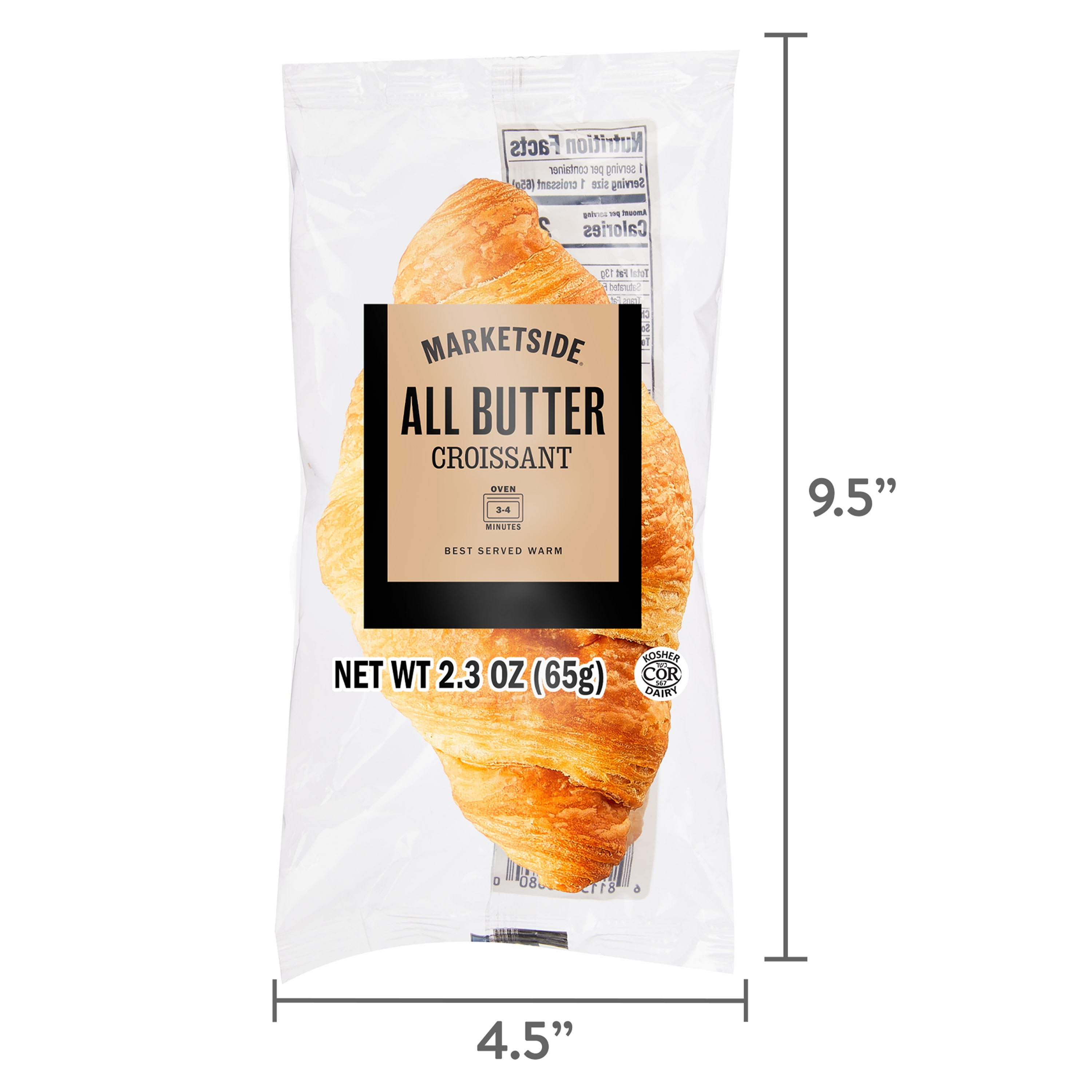 Marketside All Butter Regular Baked Croissant, Individually Wrapped, 2.3 oz, 1 Count