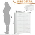 thumbnail image 3 of Somdot White Tall 5-Tier 10 Removable Fabric Drawers Dresser for Living Room Bedroom, 3 of 7