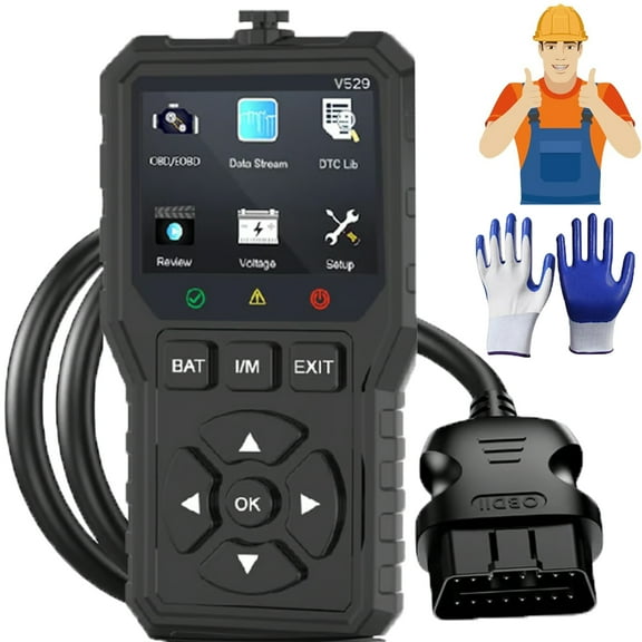 BT100 Car Battery Tester 12V Load Tester, Professional OBD2 Scanner Diagnostic Tool, Check Engine Code Reader with Reset, Accurate and Fast Analysis, Compatible with Most Vehicles