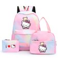 thumbnail image 1 of 3pcs Sanrio Hello Kitty Colorful Backpack with Lunch Bag for Women Student Teenagers Rucksack Casual School Bags Sets, 1 of 6