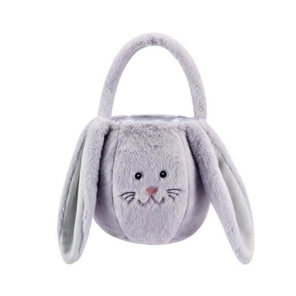 DcoolMoogl Plush Easter Bunny Basket Rabbit Buckets with Long Plush Ear for Party Decorations Candy Gifts Bags