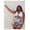 White, variant on Women's White Halter Bikini Set with Cutout Top & Tropical Leaf Shorts, Large Size Swimwear for Summer Beach Pool
