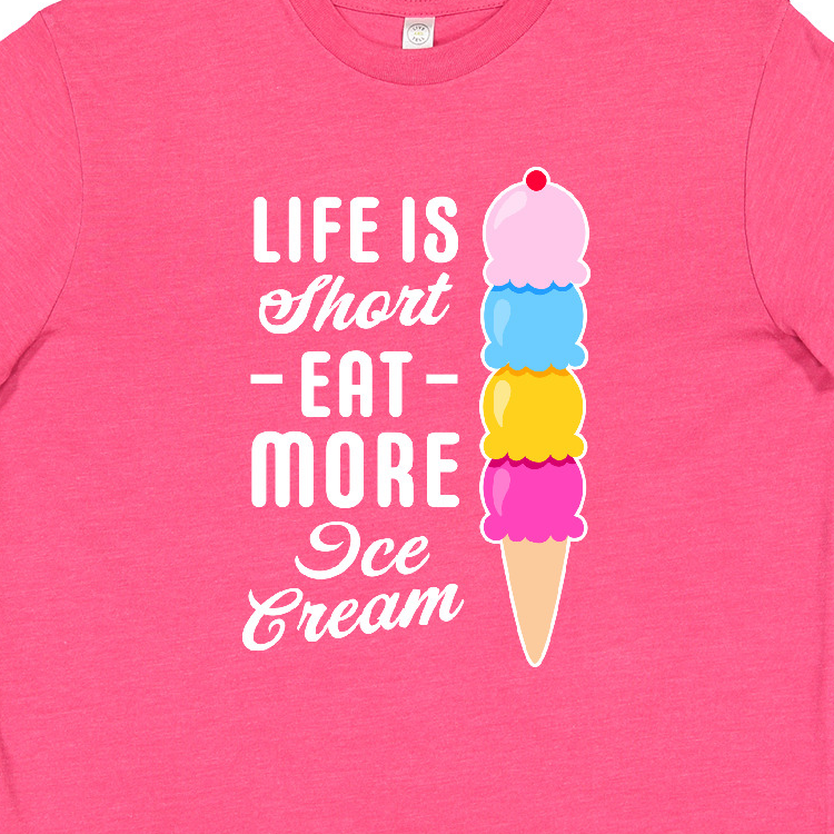 Inktastic Life is Short Eat More Ice Cream Youth T-Shirt - image 3 of 4