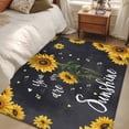 thumbnail image 4 of Area Rugs for Living Room Bedroom, Black Sunflowers 4'x6' Rug Washable Carpet Runner Indoor Outdoor, Vintage Garden Floral Bees Farmhouse Non Slip Accent Floor Mats Rug for Kitchen, Office, 4 of 8