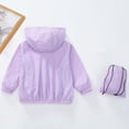 thumbnail image 5 of Childs Padded Jacket Dqueduo Boys And Girls Summer Casual Fashion Hooded Zip Up Sun Protection Loose Jacket With Pockets Purple 5-6 Years, 5 of 9