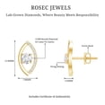 thumbnail image 4 of Rosec Jewels Lab Created Diamond Leaf Earrings - Minimalist Stud Earrings for Women (EF-VS Grade) - Valentines Day Gift, 18K Yellow Gold, 4 of 6