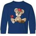 thumbnail image 3 of Inktastic Baseball Teddy Bear Long Sleeve Youth T-Shirt, 3 of 5