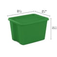 thumbnail image 3 of Sterilite 18 Gallon Tote, Plastic Christmas Storage Bin with Snap-on Lid, Ideal for Holiday Linens, Décor, Keepsakes and More, Green, 3 of 11