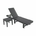 thumbnail image 3 of 2 Piece Modern Poly Reclining Chaise Lounge With Wheels, Gray, 3 of 4