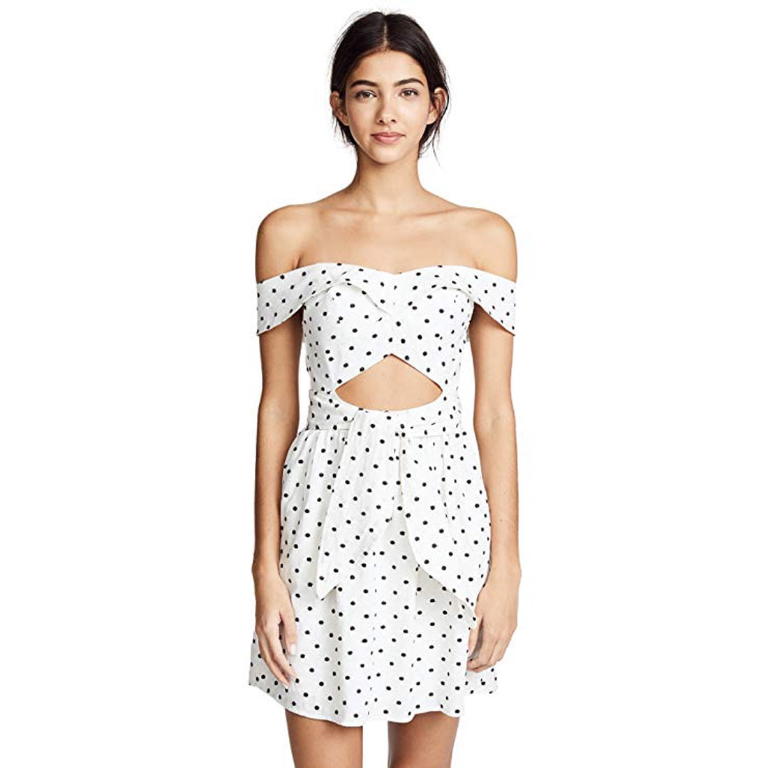 wayf polka dot dress