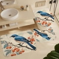 thumbnail image 6 of Blue Bird Perched On A Branch With Berries 4 Piece Shower Curtain Sets Shower Curtain Set with Rugs Animal Bird Farmhouse Durable And Waterproof for Bathtub Decor, 6 of 8