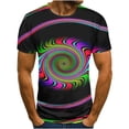 thumbnail image 1 of Fridja T-Shirts d'Été pour Hommes Décontractés Confortables Manches Courtes Col Rond Couleur Unie Hauts Mode de Rue 3D Design Abstrait Imprimé pour Barbecues Camping (Multicolore, 4TG), 1 of 4