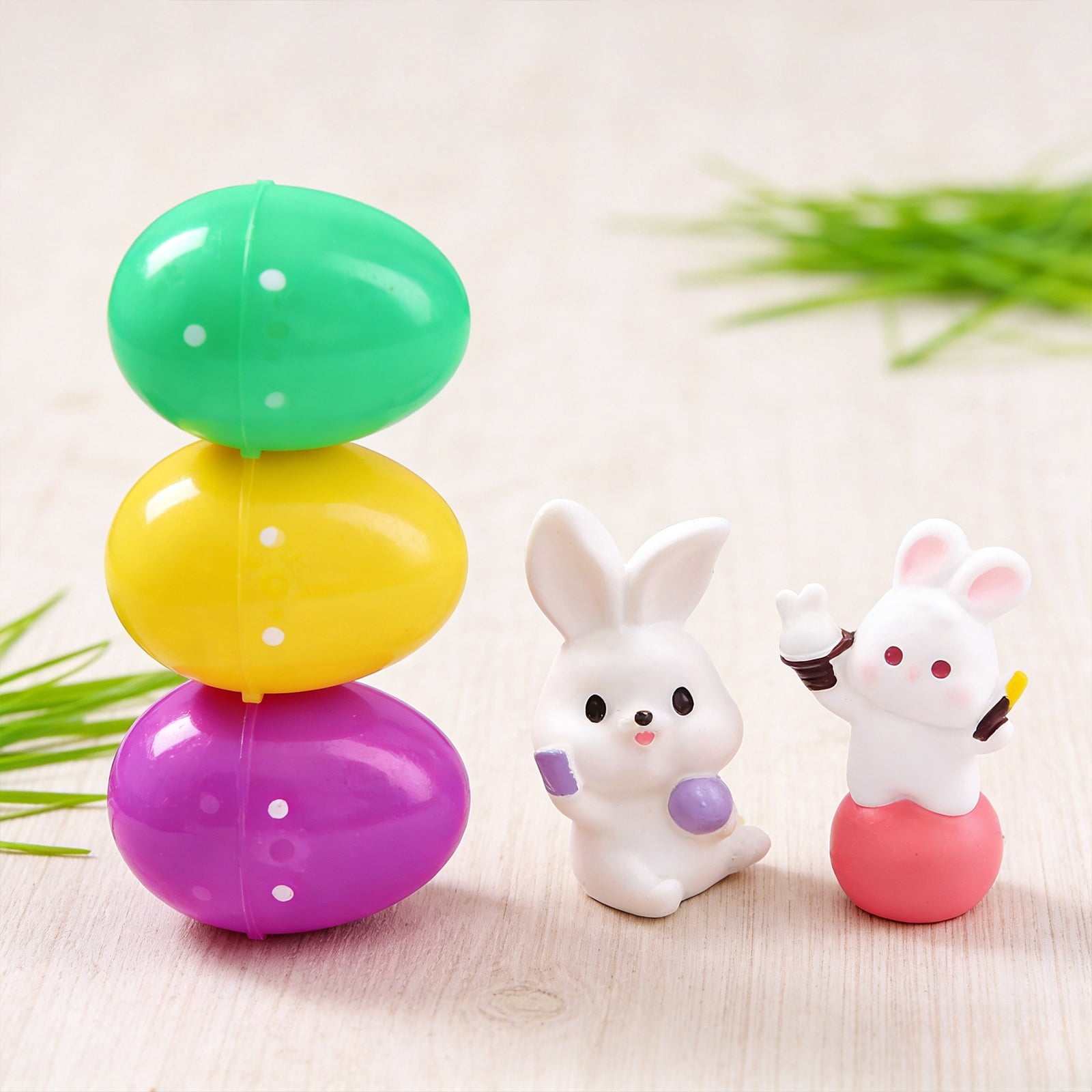 12/24-Piece Easter Egg Bunny Ornament Set, Each Egg Contains A Hidden Mini Bunny Ornament For Kids' Egg & Easter Fun, Ideal For Family Gatherings, School Events, Parties,