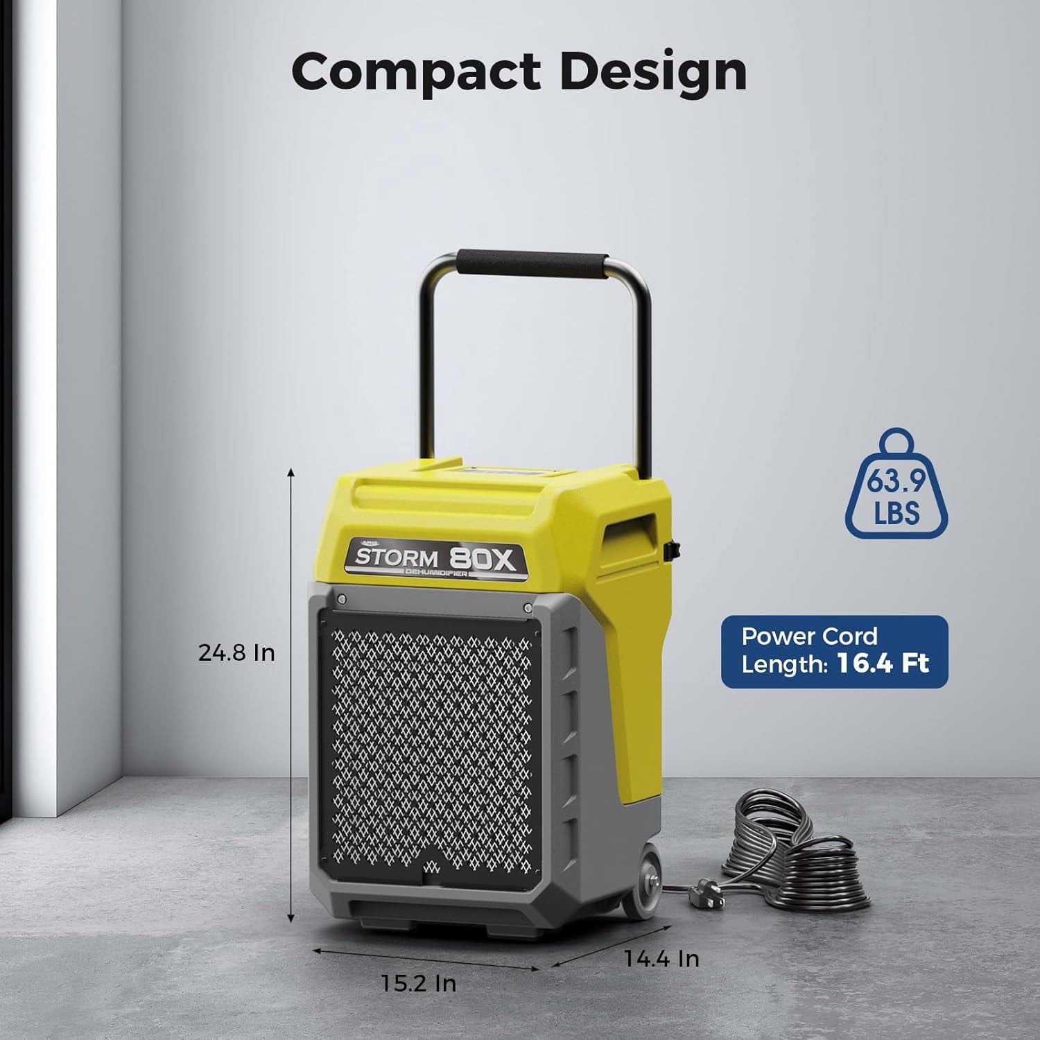 ALORAIR  Commercial Dehumidifier 170 Pints LGR Dehumidifier with Pump & Drain Hose, Portable Insutrial Dehumidifier for Basments, Home, Job Sites, Fit for 2,100 Sq.Ft Space with Wheels