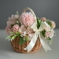 thumbnail image 2 of Flmtop Flower Basket Woven Hand-Held Wicker Decorative Picnic Storage Basket for Home, 2 of 11