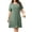 Grey-Green, variant on Plus Size Womens Dresses Short Sleeve Lightweight Ribbed Sundress V Neck Casuel Shirt Dresses
