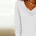 thumbnail image 7 of Eyelets Dresses for Women - Cowl Neck Loose Crewneck Long Sleeve Casual Summer Hollowed Out Keyhole Tunic Mini Dress, 7 of 7