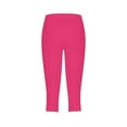 thumbnail image 5 of Olyvenn Fashion Capri Leggings for Women Plus Size High Waisted Capris Rhinestone Hem Yoga Cropped Trousers Summer Gym Pants Hot Pink L, 5 of 5