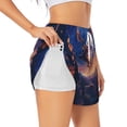thumbnail image 3 of Lsque Starry Sky Flying Tiger Printed Women's Running Shorts with Liner Pockets,Elastic Quick Dry Workout Athletic Gym Yoga Shorts,Womens High Waist Shorts-Small, 3 of 9