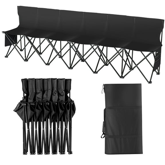 LINJH 6 Seat Portable Folding Sport Bench Outdoor Camping Chair with Carry Bag
