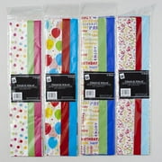 TISSUE PAPER BIRTHDAY 4AST PRINTS 8SHEET W/COORD SOLID, Case Pack of 72