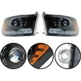 thumbnail image 3 of PET-U Headlight For 2009-2018 Dodge Ram Halogen w/LED DRL Black Frame Right&Left Side, 3 of 7