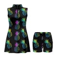 thumbnail image 3 of Yuyamidu Pineapple Womens Tennis Dress with Two Side Pockets Tennis Dress for Women Size XS Casual Summer Clothes with Built-in Shorts 2 Piece Sets Outfits, 3 of 7
