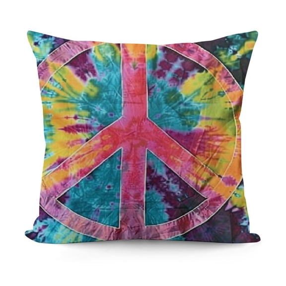 YINGXI Throw Pillow Covers Peace Sign Rainbow Colorful Flag Pattern Pride Freedom Super Soft Pillow Covers Decorative for Couch Bedroom Living 12x12in