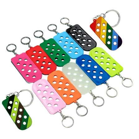 EXCIXING 12pcs Colorful Shoe Keychain Luggage Hole Keyring for Shoe Charm Decoration