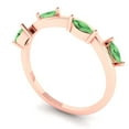thumbnail image 2 of 0.4 ctw Wedding Band for Women - 18K Rose Gold Simulated Green Diamond Stackable Eternity Ring, 2 of 6