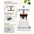 thumbnail image 4 of Espresso Maker with Milk Frother Electric Moka Pot 2-in-1 Espress Machine Aluminium One-Touch Operation Milk Froth Fine and Dense White 110V, 4 of 9