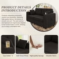 thumbnail image 4 of Modern Sectional Loveseat Sofa Couch with USB Charging and Charging Station, Chenille Fabric Sofa Couch with  Storage and Cup Holder for Living Room, Apartment, Easy to Install, Black, 4 of 8