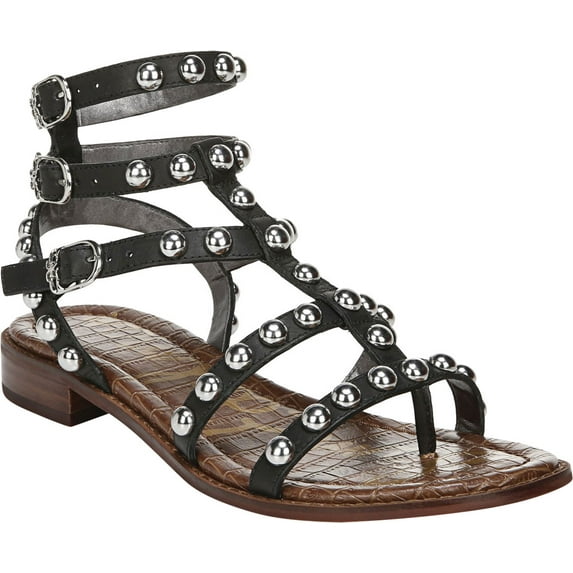 Women's Sam Edelman Eavan Gladiator Sandal Black Leather 10 M