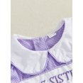 thumbnail image 6 of Lairauiy Kids Girls Summer Plaid Dress Letter Embroidery Short Sleeve A-Line Dress for Toddler Cute Clothes, 6 of 9