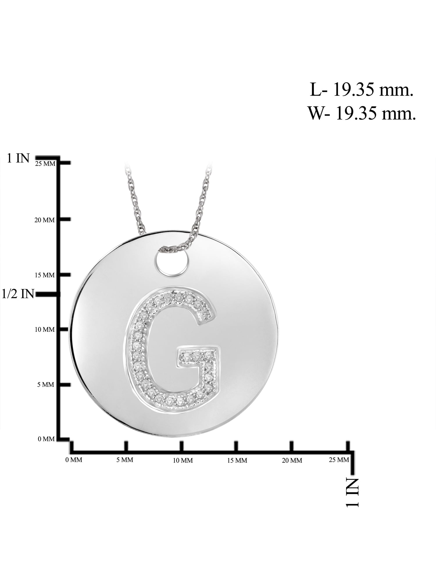 JewelersClub Accent White Diamond Initial Letter Pendant for Women | Customizable .925 Sterling Silver G Alphabet Monogram Necklaces for Girls |Capital Letters | Personalized Jewelry Gift for Her