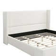 thumbnail image 6 of Upholstered Bed Frame, Modern Wingback Fabric Platform Bed with Tall Headboard, Sturdy King Size Bed Frame No Box Spring Needed, Bedroom Furniture, White, 6 of 8