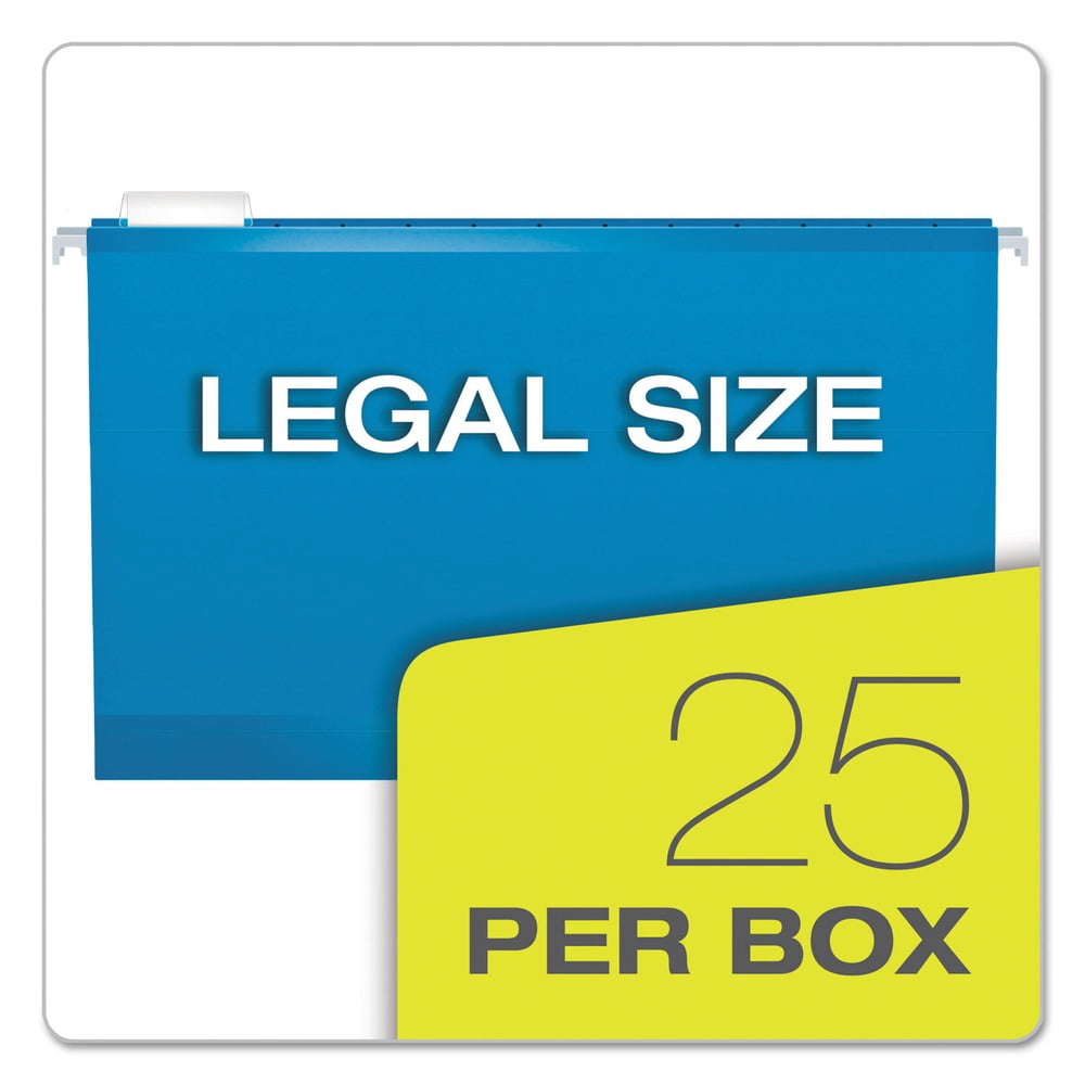 Pendaflex Reinforced Hanging Folders 1/5 Tab Legal Blue 25/Box 415315BLU