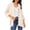 Beige, variant on Women's Cotton Linen Shirt Button Jacket Vintage Long Sleeve Blouses Coat Top Spring Autumn Casual Wear Brown L