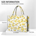 thumbnail image 3 of Large Capacity Tote Bag,Yellow Lemon Fruit Flowers White Pattern Handbag Fashion Luxury Tote Bag,15.7"x13"x 5.1" Inches,Laptop Compatible, 3 of 6
