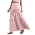 thumbnail image 1 of Faldas Elásticas de la Cintura para las Mujeres Color Sólido de la Longitud Del Tobillo de la Falda Maxi Casual Spring, Faldas Casuales para las Mujeres de Verano, 1 of 9