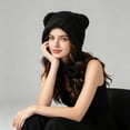 thumbnail image 4 of qolati Women Plush Bear Hat Warm Ear Protection Fall Winter Thickened Fuzzy Hat Earflap Beanie Warm Tropper Windproof Hooded Hat Headwear, 4 of 8