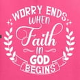thumbnail image 5 of Wild Bobby Worry Ends When Faith In God Begins Inspirational/Christian Unisex Graphic Hoodie Sweatshirt, Neon Pink, 3X-Large, 5 of 5