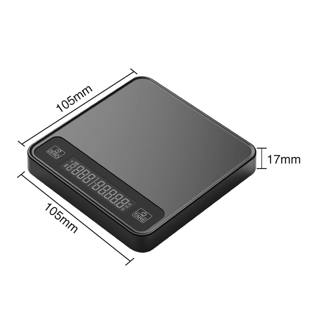 Coffee Scale with Timer, 0.1g High Precision, for Espresso and Hand Brewing, USB Rechargeable, with App Connectivity