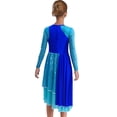 thumbnail image 2 of Jowowha Robe de Danse à Sequins pour Filles Manches Longues Asymétrique Tunique de Prière Danse Lyrique Bleue 16, 2 of 7
