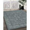 thumbnail image 2 of Ahgly Company Indoor Square Mid-Century Modern Marble Blue Oriental Area Rugs, 5' Square, 2 of 6