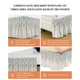thumbnail image 6 of Weeping Flowers Wrap Around Bed Skirts for California King Bed 18" Drop,Bed Skirt with Adjustable Elastic Belt Dust Ruffle Bed Valance Blue Grey Spring Floral Botanical Rustic Burlap Bed Frame Cover, 6 of 7