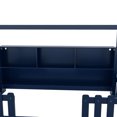 thumbnail image 6 of Newest Twin House Bed Navy Blue,LED Light & Storage Bookshelf, Playhouse Design with Guardrails for Bedroom, 6 of 18